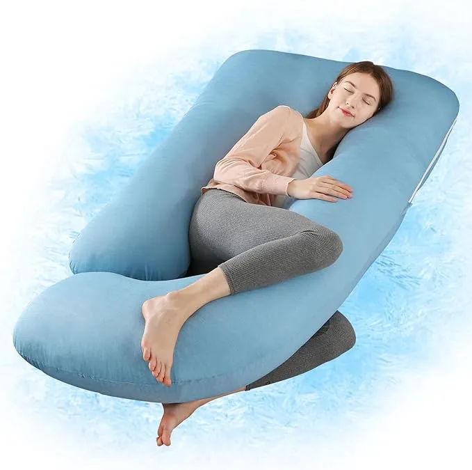 Wndy's Dream Pregnancy Pillow with Cooling Cover, Side J Type Full-Body Pillow ...