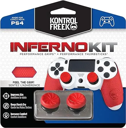 KontrolFreek Galaxy Kit for PlayStation 4 Controller, Inferno Red