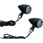 Kuryakyn 2510 Matte Black Torpedo Style LED Rear Run Turn Brake Indicator Lights