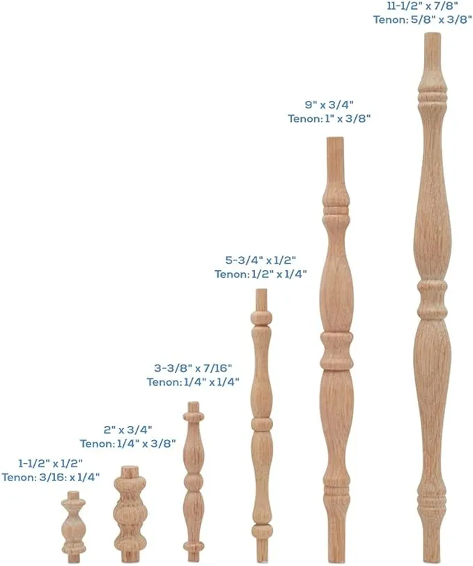 Oak Wooden Spindles 1-1/2 inch, for Crafts, Home Décor, Furniture | Woodpeckers