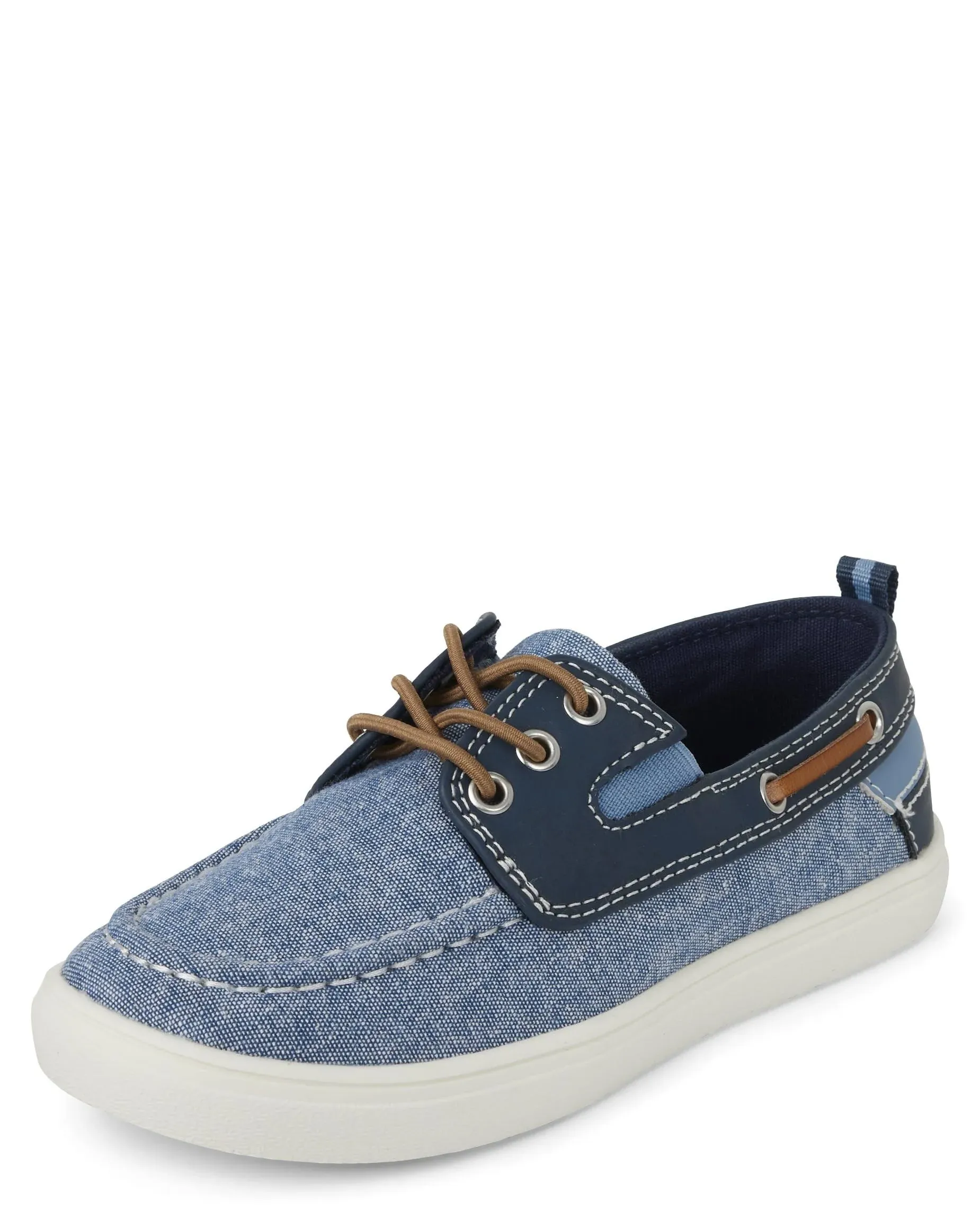 Boys Chambray Boat Shoes - Blue