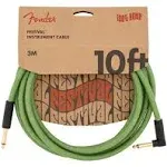 Fender 0990910021 Festival Hemp Straight to Right Angle Instrument Cable - 10 foot Natural