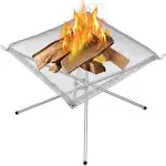 Portable Fire Pit Collapsing Stainless Steel Mesh Fireplace 16.5 Inch Foldabl...