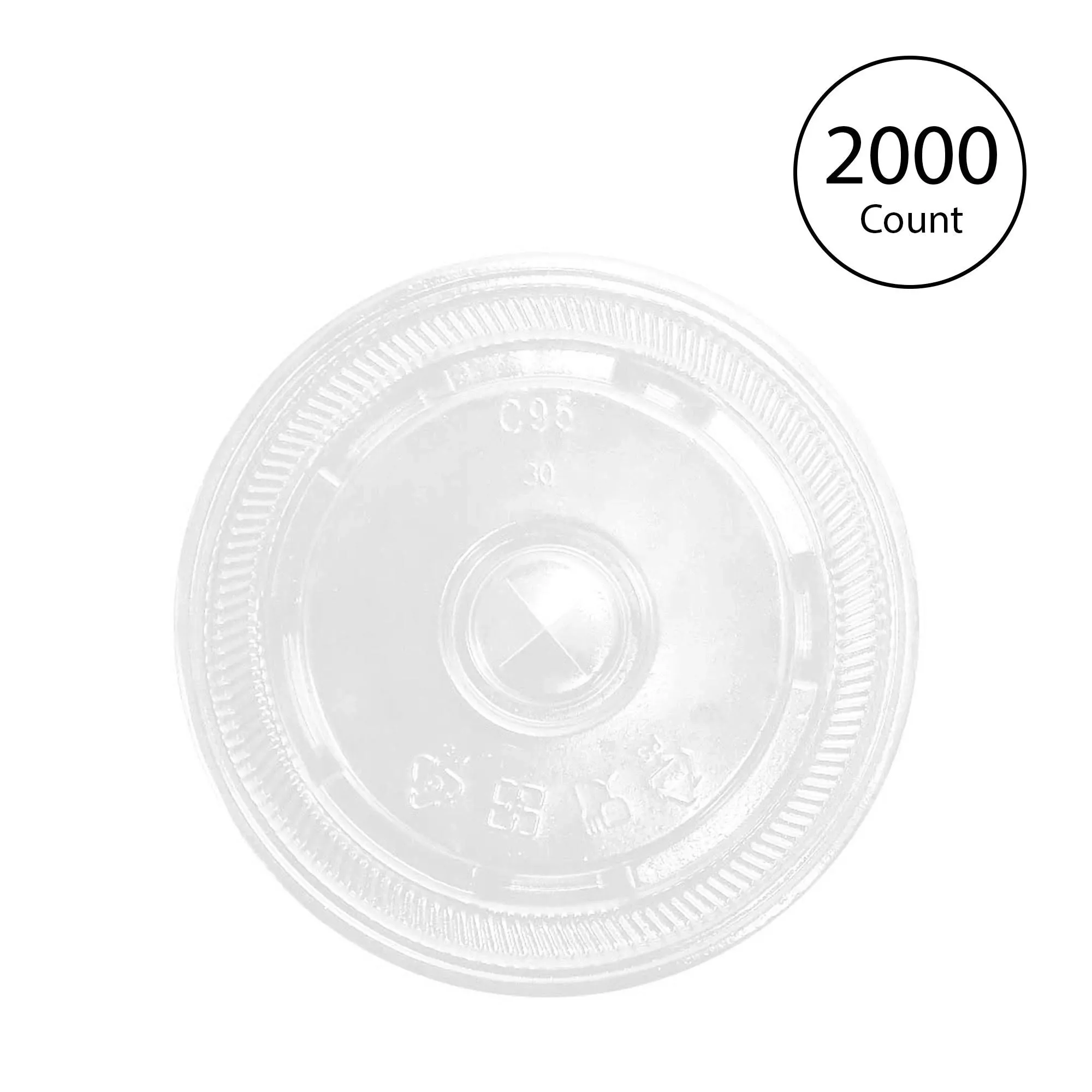 [2,000 ct] Plastic Cup Lids, PS, 95 mm