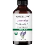 Majestic Pure Organic Lavender Essential Oil - 100% Pure Lavender Oil for Aromatherapy, Massage & Topical Uses, Perfect for Diffuser & Essential Oil Diffuser - 1 fl. oz