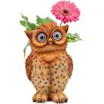 Owl Pot Succulent Planter | Owl Flower Pot Solar LED | Outdoor Indoor Decor for Yard, Patio, Windows, Kitchen or Deck | Garden Gift | Auto On/Off