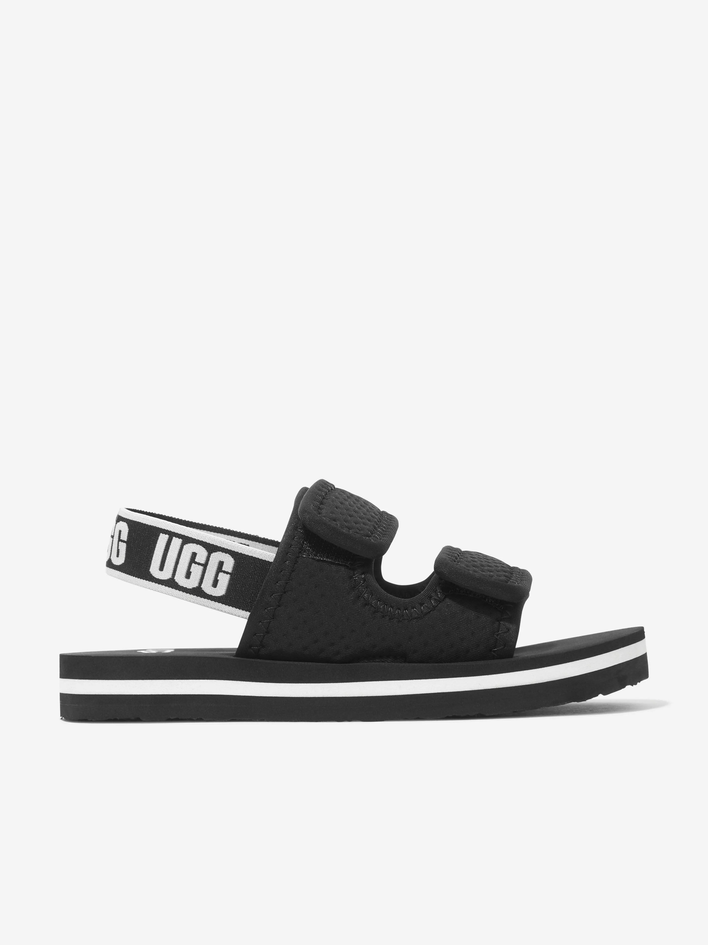 Ugg Kids' Lennon Slingback Textile Sandals in Black, Size 5