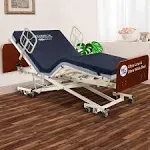 Ultra Wide and Low Adjustable Hospital Bed with 42" Foam Mattress - 7"-30" Height Range, 36”-42”-48” Width Range, 80”-88” Length - Full Electric Bariatric Medical Bed, 8 Function Hand Pendant -Cherry