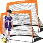 Dimples Excel Soccer Goals Kids Soccer Net for Backyard 7x5 FT, 5x3.6 FT, 4x3 FT, 3x2.2 FT