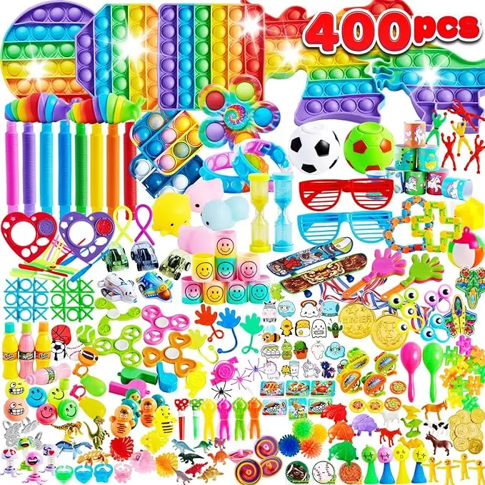 JOYIN Party Favors for Kids, Fidget Toys Bulk, Goodie Bags Stuffers for Kids Birthday Party, Classroom Prizes, Treasure Box Toys for Boys and Girls(400 TRUE Quality Items)