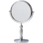 Floxite Dual sided 1x and 15x Vanity Mirror, Brushed Nickel