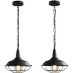 Farmhouse Pendant Light Fixtures, 2 Pack Vintage Industrial Pendant Lighting 