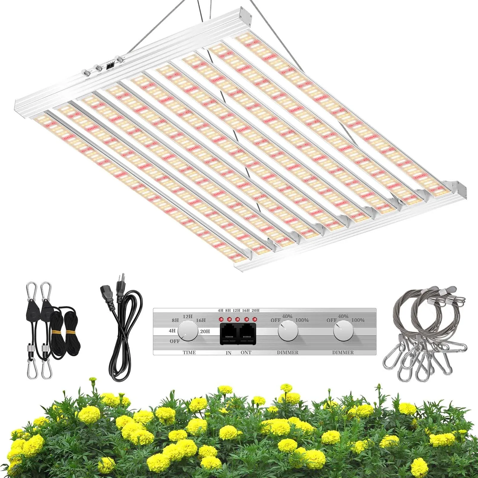  620W LED Grow Light 4×6ft Daisy Chain Dimming Full Spectrum Grow Light for 