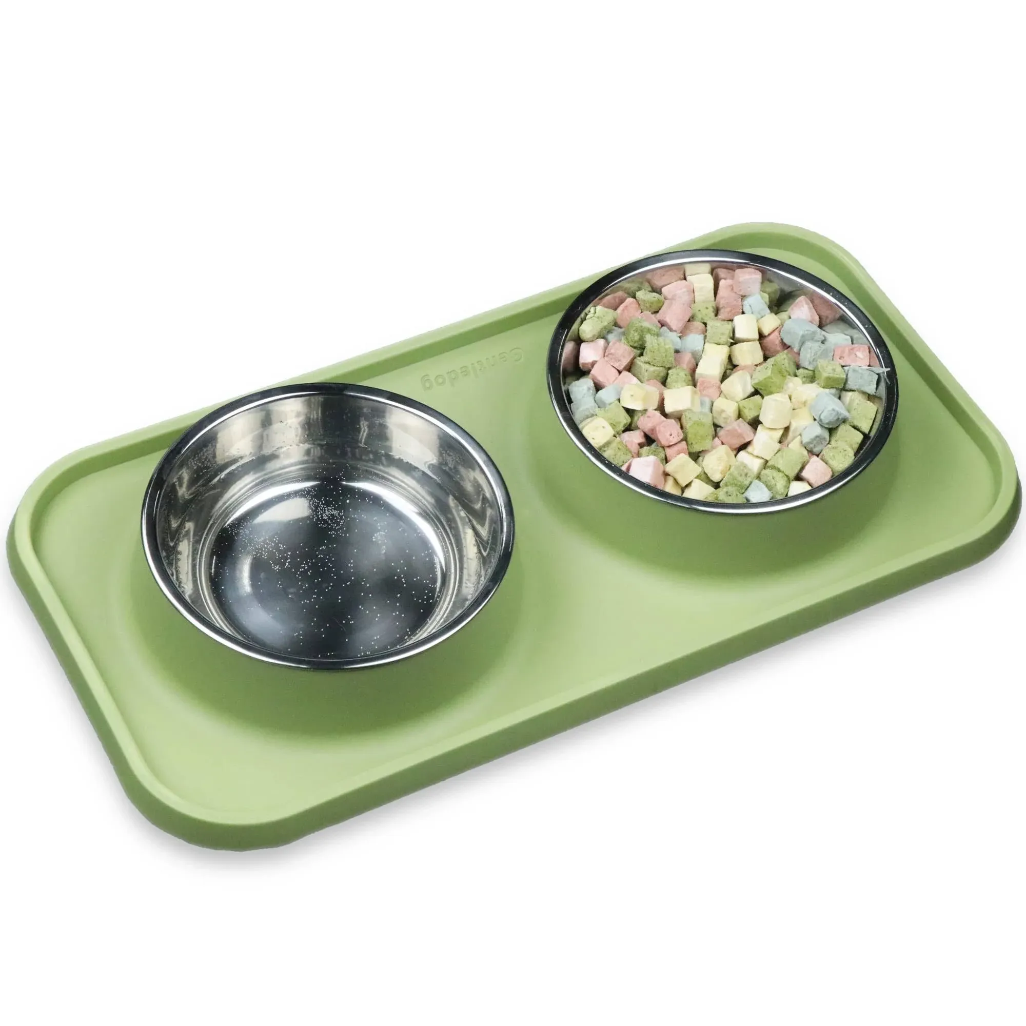 Gentledog Cat Bowls for Food and Water,Premium Removable Stainless Steel Double Bowls