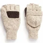 Hot Shot Men’S the Sentry Wool Fingerless Pop-Top Mittens – Oatmeal, Insulated f