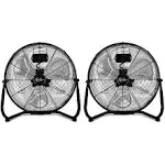 18 in 3-Speed High Velocity Heavy Duty Metal Industrial Floor Fans Black 2 Pack