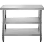 Stainless Steel Prep Table 48 x 14 in. BBQ Prep TableUS SHIP