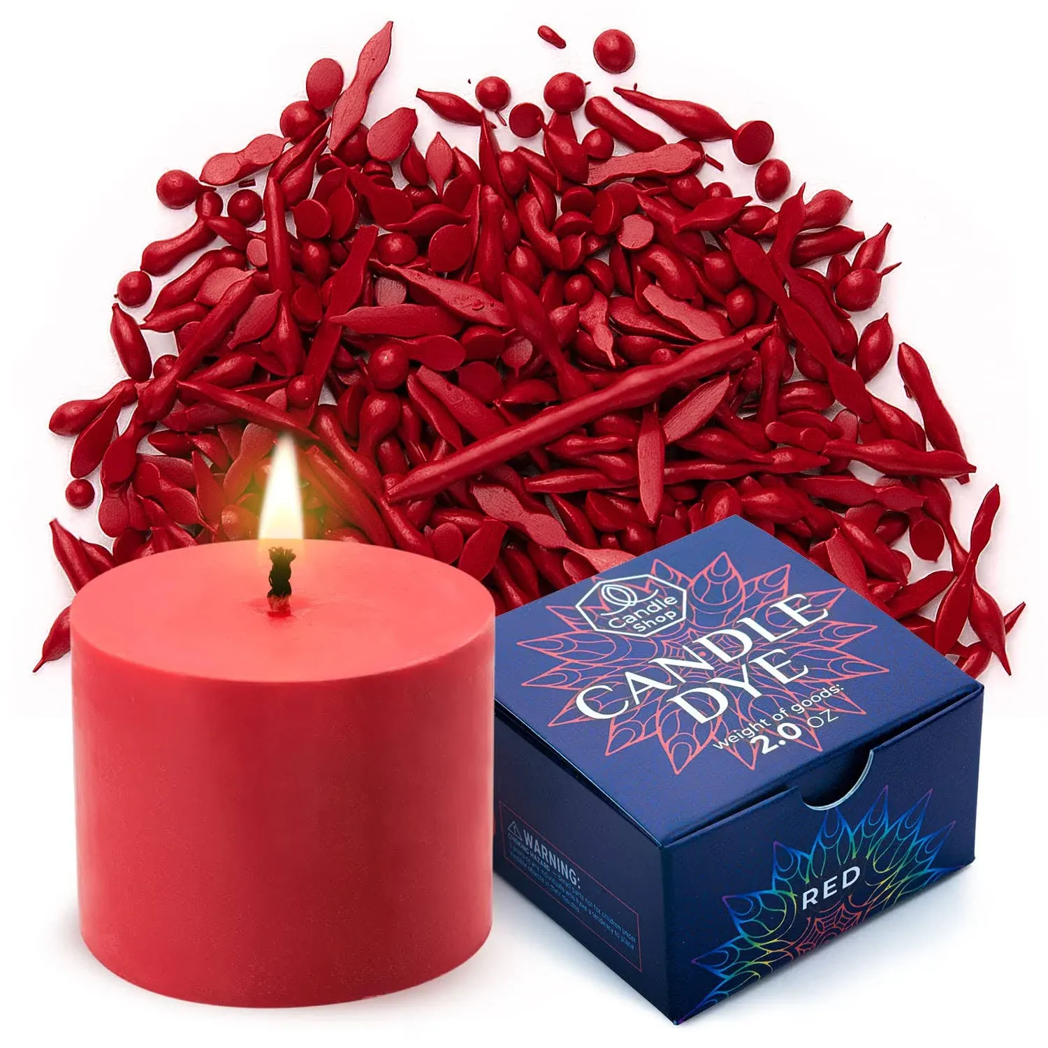 Candle Shop - Red Color 2 oz- Dye Chips for Making Candles - Candle Wax Dye - A Great Choice of Colors