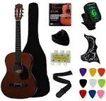 YMC 38" Coffee Beginner Acoustic Guitar Starter Package