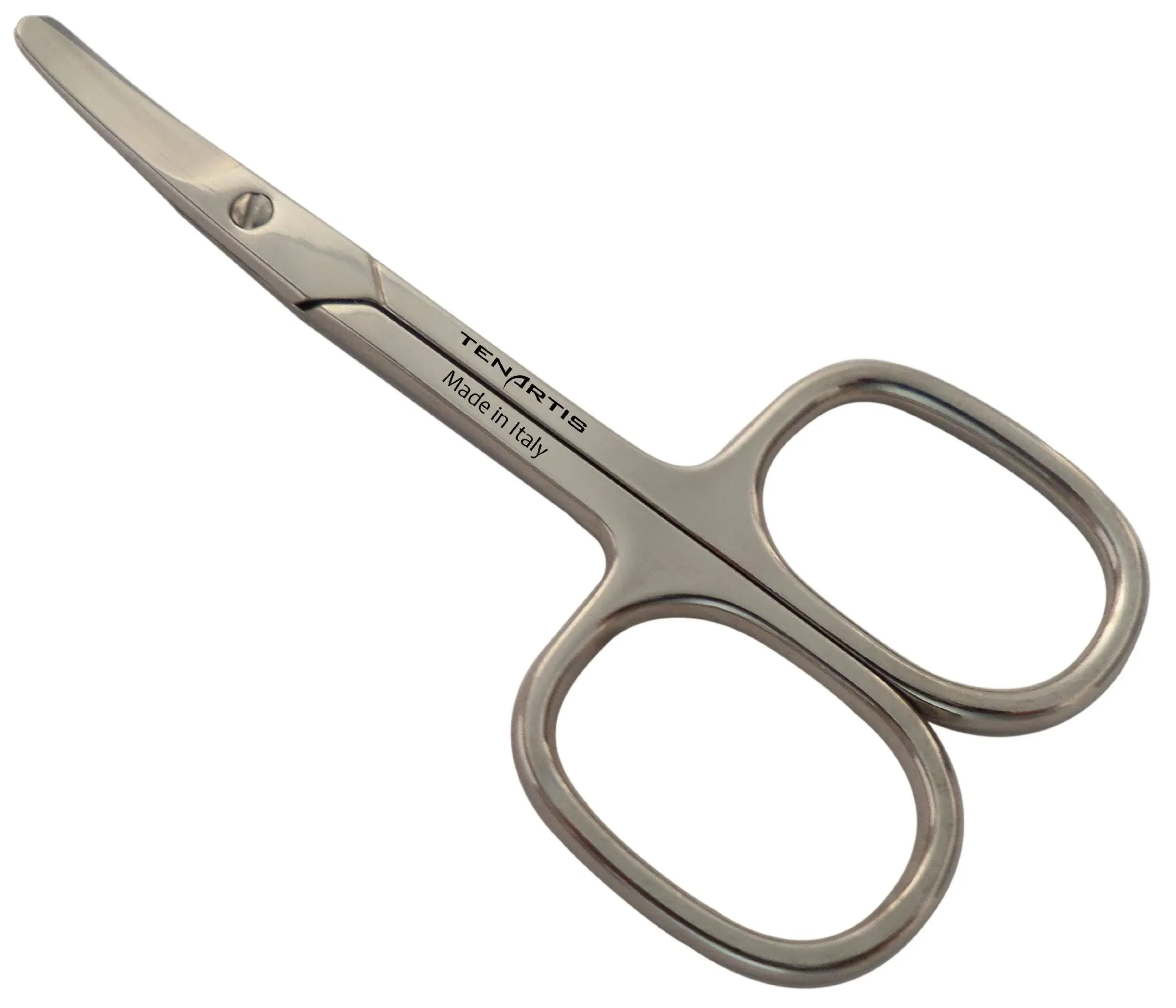 Tenartis Baby Nail Scissors with Curved Blades and Round Tips - Made in Italy (3.5", Nickel)