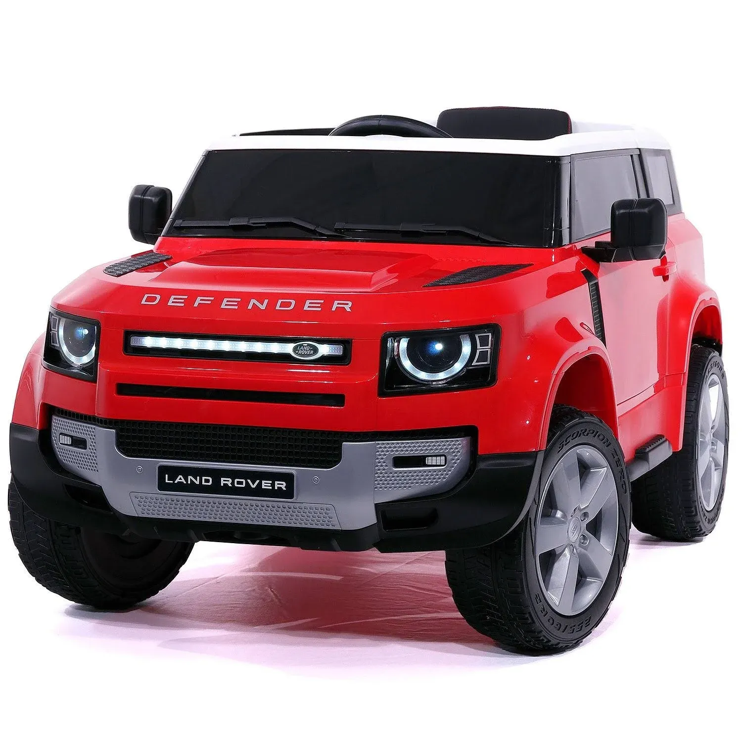 Land Rover Defender 12V Kids Ride-On Car with R/C Parental Remote | Red