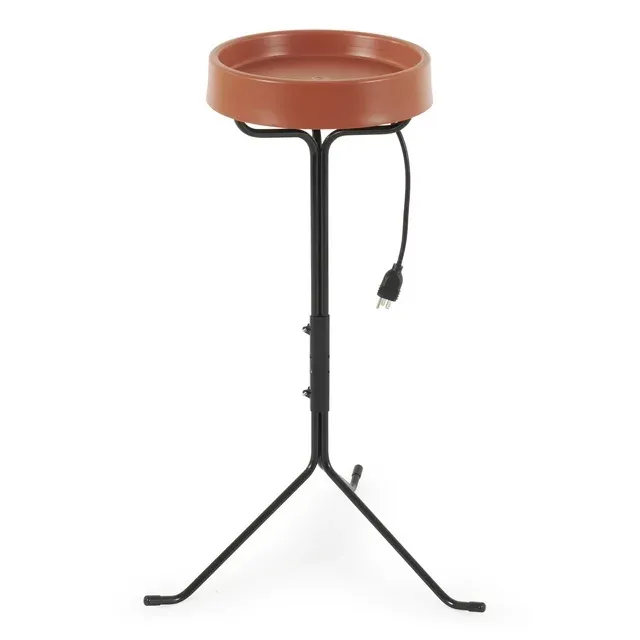 12 in Heated Bird Bath with Metal Stand