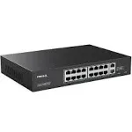 16 Port PoE Switch W/ 2 Gigabit Uplink Ports, POE Plus Up To 30W Per Port