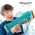 Electric Water Gun for Kids Squirt Guns Full Automatic Water Absorption Soaker Water Blaster Summer Outdoor Toys Pool Toys for Kids-Blue