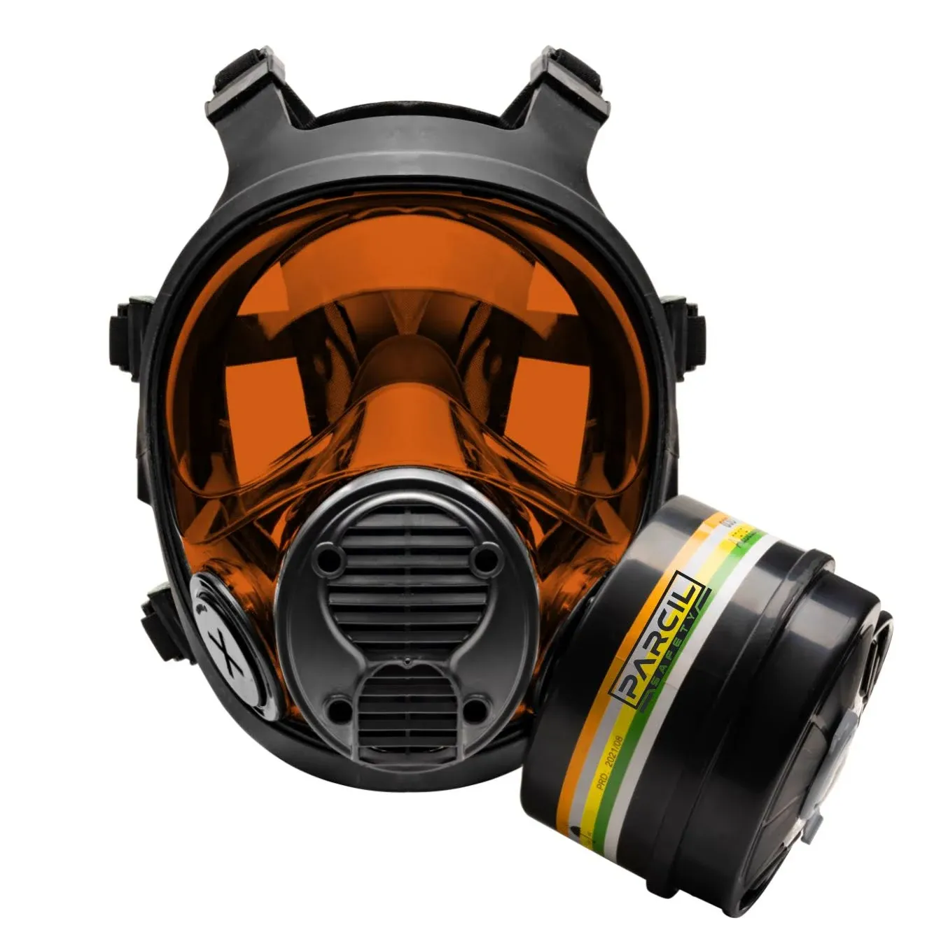 NB-100 Tactical Gas Mask - Full Face Respirator with 40mm Defense Filter Dark Amber / Single