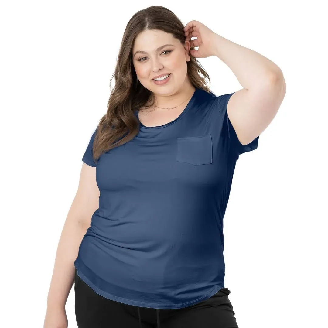 Kindred Bravely Everyday Maternity & Nursing T-Shirt | Navy - S Pocket