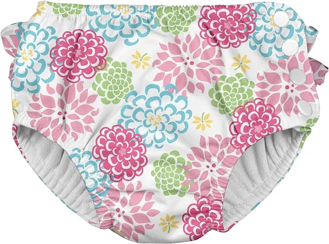 Ruffle Snap Reusable Absorbent Swim Diaper | I Play. by Green Sprouts 4T / White ...