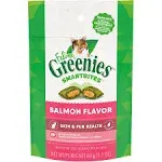 FELINE GREENIES SMARTBITES Skin & Fur Crunchy and Soft Natural Cat Treats, Salmon Flavor, 2.1 oz. Pack