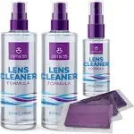 Lens Cleaner Spray Kit - Alcohol & Ammonia Free | Eye Glasses Cleaner Spray + Microfiber Cloths | Safe for Eyeglasses, Lenses & Screens | Streak-Free, Unscented (4 Fl Oz)Lens Cleaner Spray Kit - Alcohol & Ammonia Free | E…