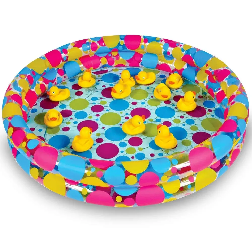 ArtCreativity Duck Pond Pool Inflate, 3ft x 6 Inch Inflatable Pool for Carnival Games, Ducks Memory Matching Games, and Outdoor Water Activities, Durable Carnival Party Supplies (Ducks not Included)