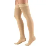 Truform 20-30 Mmhg Compression Stockings for Men & Women, Thigh High Length, Dot Top, Closed Toe, Black, Large (20-30 Mmhg)