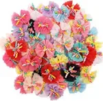 Sufermoe 32 Pcs Multicolored Dog Bows Hair Ties Pet Rubber Bands Hair 