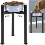 SHAINFUN Adjustable Metal Raised Dog Bowl Stand for Large and Extra Large Sized Dog Compatible with 7 to 10.6" Wide Dog Bowls Single Tall Elevated Dog Food Bowls Stand (Bowl Not Included)