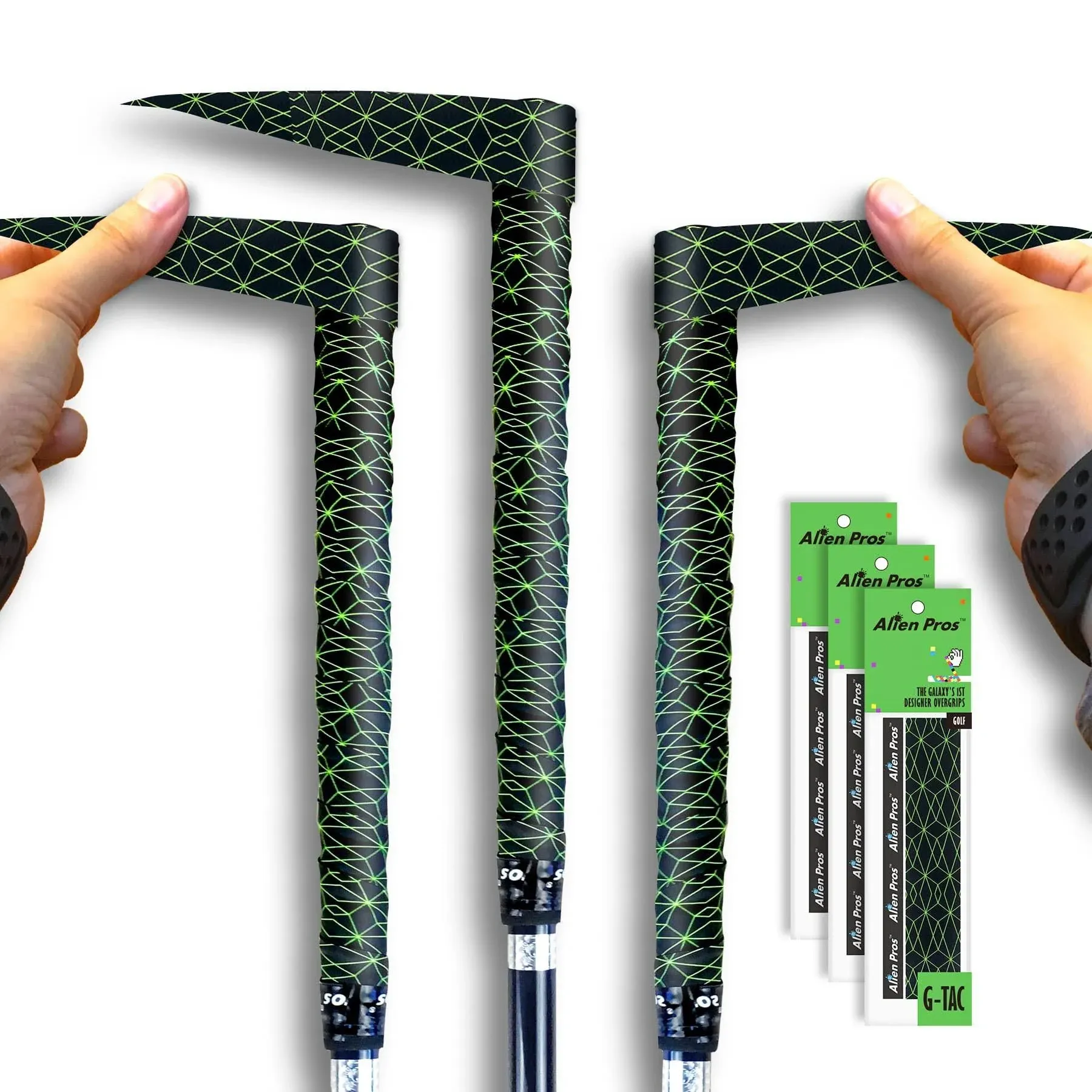 ALIEN PROS Golf Grip Wrapping Tapes - Innovative Golf Club Grip Solution - Enjoy a Fresh New Grip Feel in Less Than 1 Minute