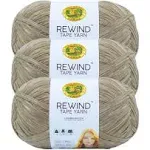 Lion Brand Yarn Rewind Yarn, Yarn for Knitting and Crocheting, Craft Tape Yarn, 3-Pack, Willow