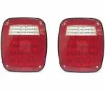 Maxxhaul 80685 Universal Square 12V Combination 38 LED Signal Tail Light - for Truck, Trailer, Boat, Jeep, Suv, RV, Vans, Flatbed,2 Pack