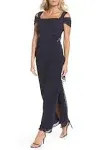 Alex Evenings Embellished Cold Shoulder Column Gown