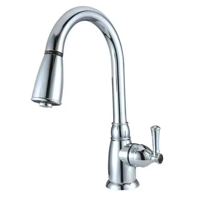 Dura Faucet 14" Hi-Arc Single Lever Pull-Down Kitchen Faucet for RVs - Chrome