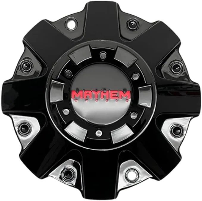 Mayhem Wheels C108015BR01 81222090F-16 Gloss Black with Red Logo Center Cap