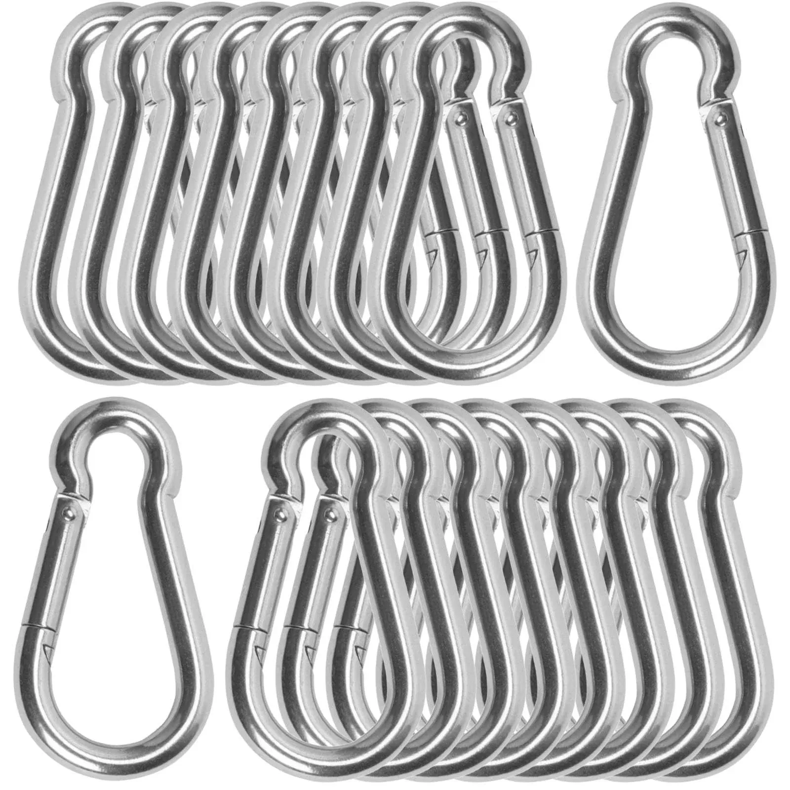 20PCS M10 Spring Snap Hook Carabiner, Heavy Duty Galvanized Steel Carabiner C...