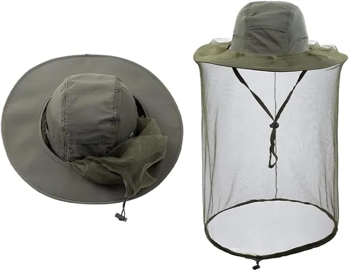 Mosquito Mesh Net Hat Insect Bug Fishing Gardening Cap Mesh Hood for Men Women