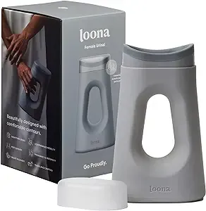 Loona Premium Female Urinal - Quiet, No Splash Design for Women - Ideal for Bedside, Travel, and Outdoor Use - Moon Grey - HSA/FSA Eligible