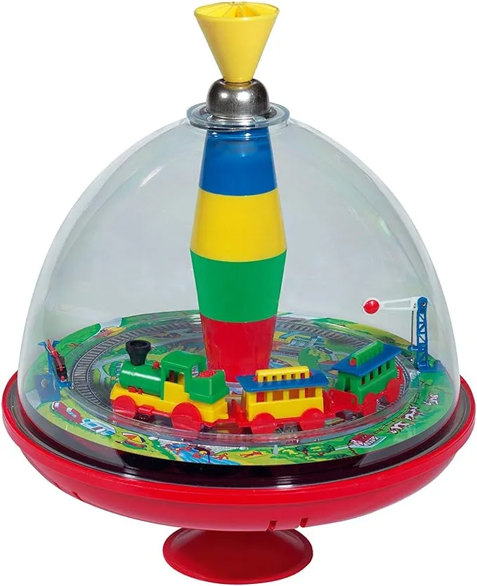 Classic Train Spinning Top Toy from KsmToys by Bolz. Real Action and Sounds when the top spins. Durable 9.5" x 7.5" x 7.5" Ages 18 m+