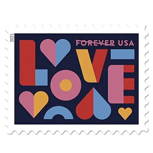 USPS Love Stamps 2 Sheets of 20 US Postal First Class Valentine Wedding Celebration Anniversary Romance Party (40 Stamps)