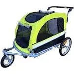 Booyah Large Pet Bike Trailer Dog Stroller & Jogger with Shocks - Orange