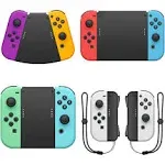 FANPL 5 in 1 Hand Grip Connector for Nintendo Switch Joy con & OLED Model Joy Con, Comfort Game Handle Connector with Wrist Strap for Joy Cons